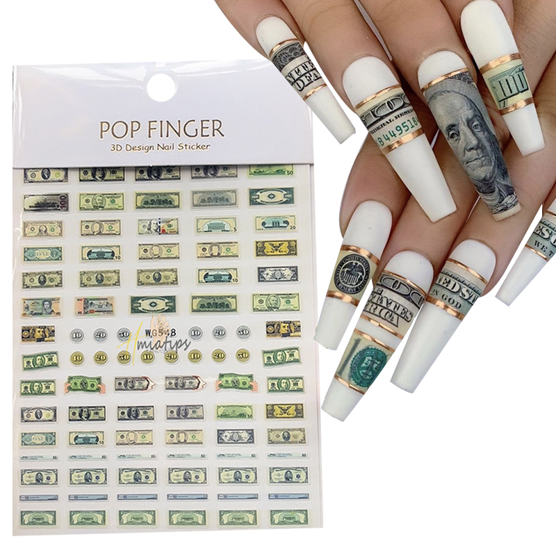 Nail Art Zelda - 3D Money Dollar Sign Nail Art