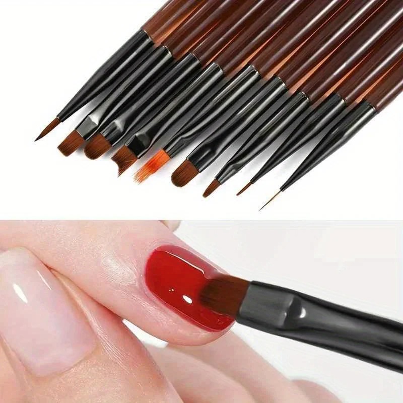 Nail Art Ombre - 9PCS UV Gel Nail Brush Liner