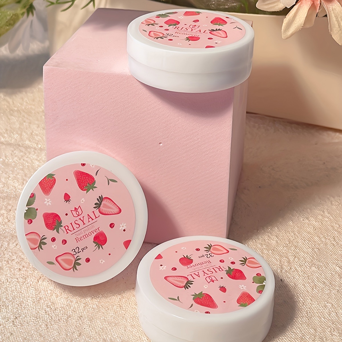 Nail Art Remove - 32pcs/Box Strawberry Nail Polish Remover Pads,