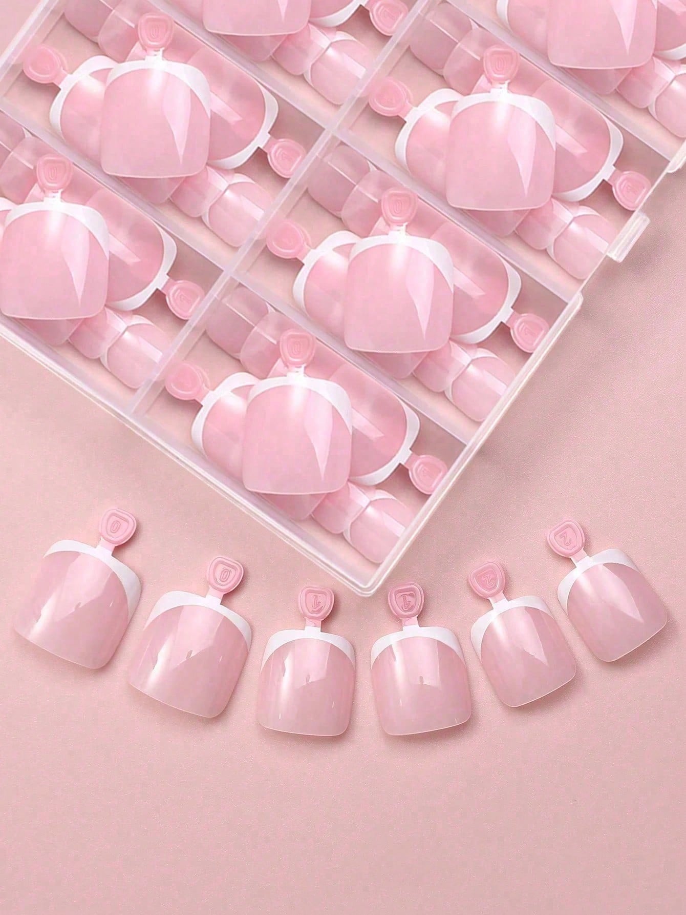 144pcs/Box Pink Toe Nail Press - Nail Art Ombre ulasan dan harga
