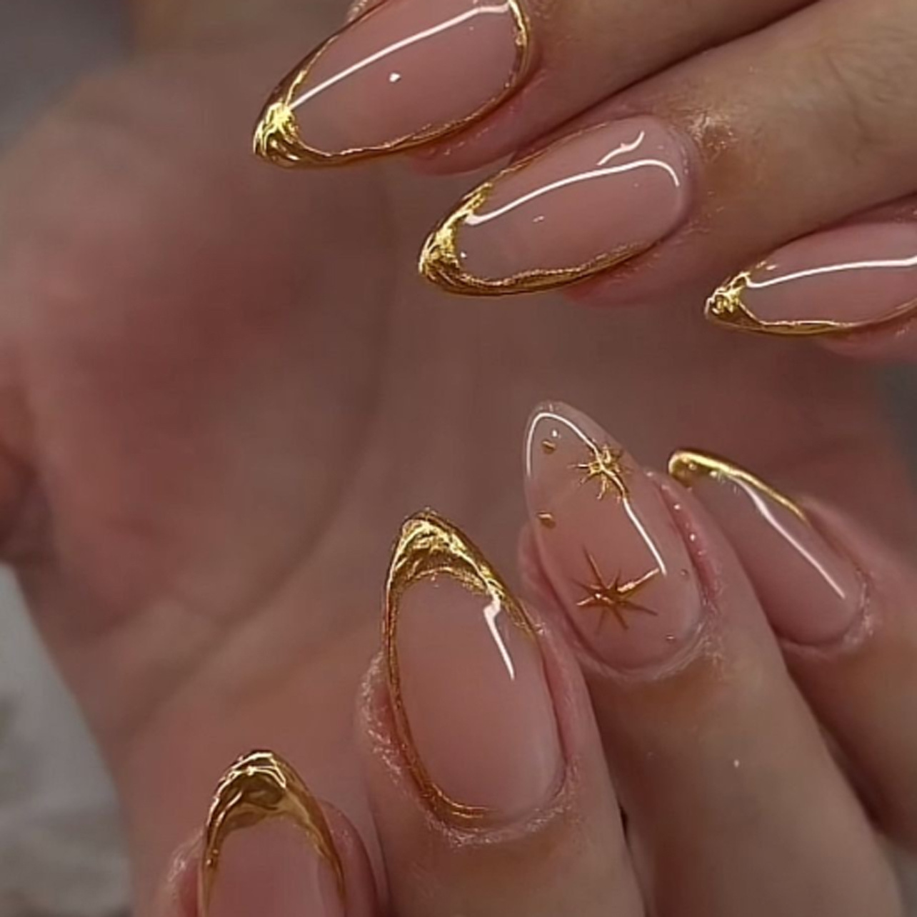 24Pcs Short Almond Nails Set F - Nail Art Ombre ulasan dan harga