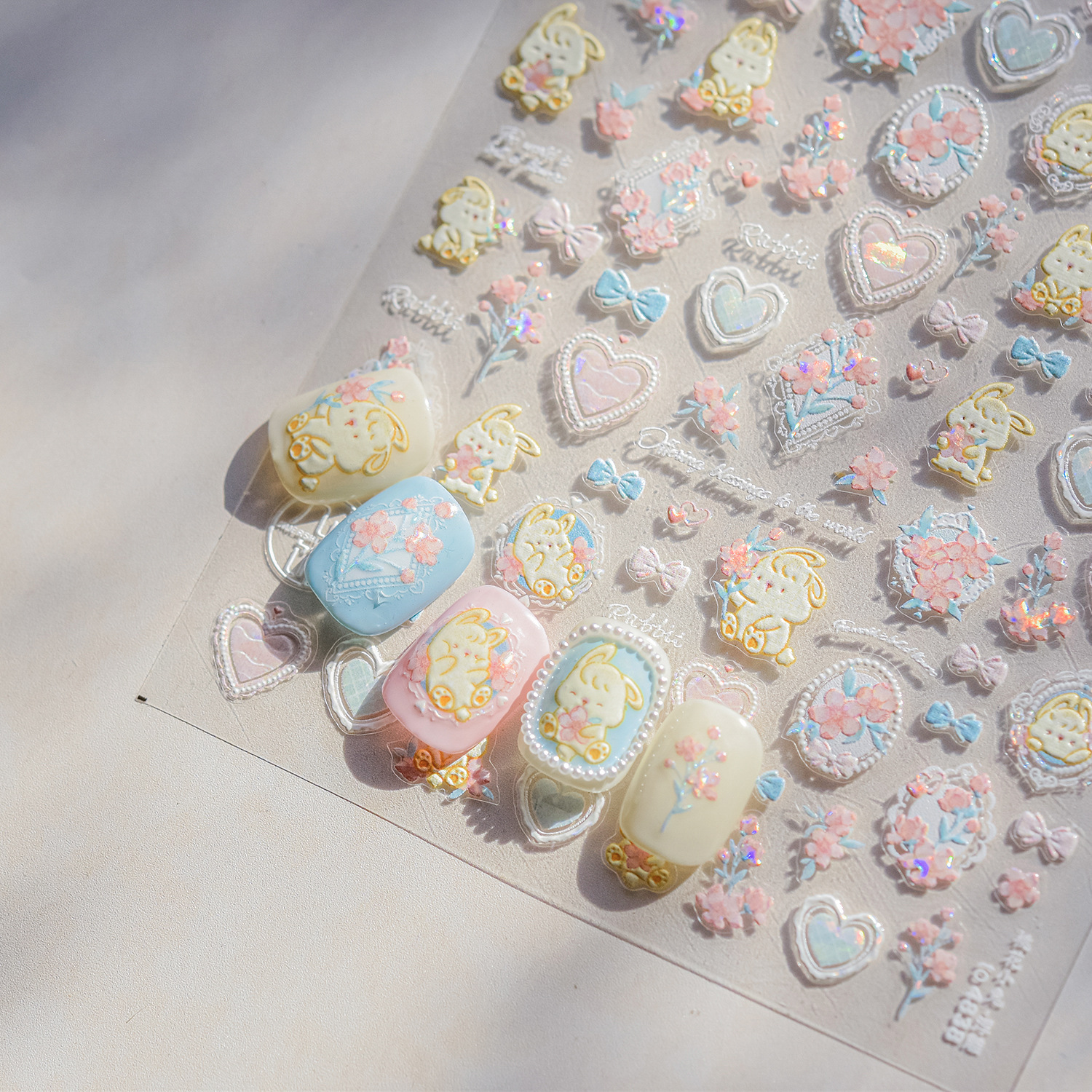 5D Cute Rabbit Love Heart Peac - Nail Art Zelda ulasan dan harga
