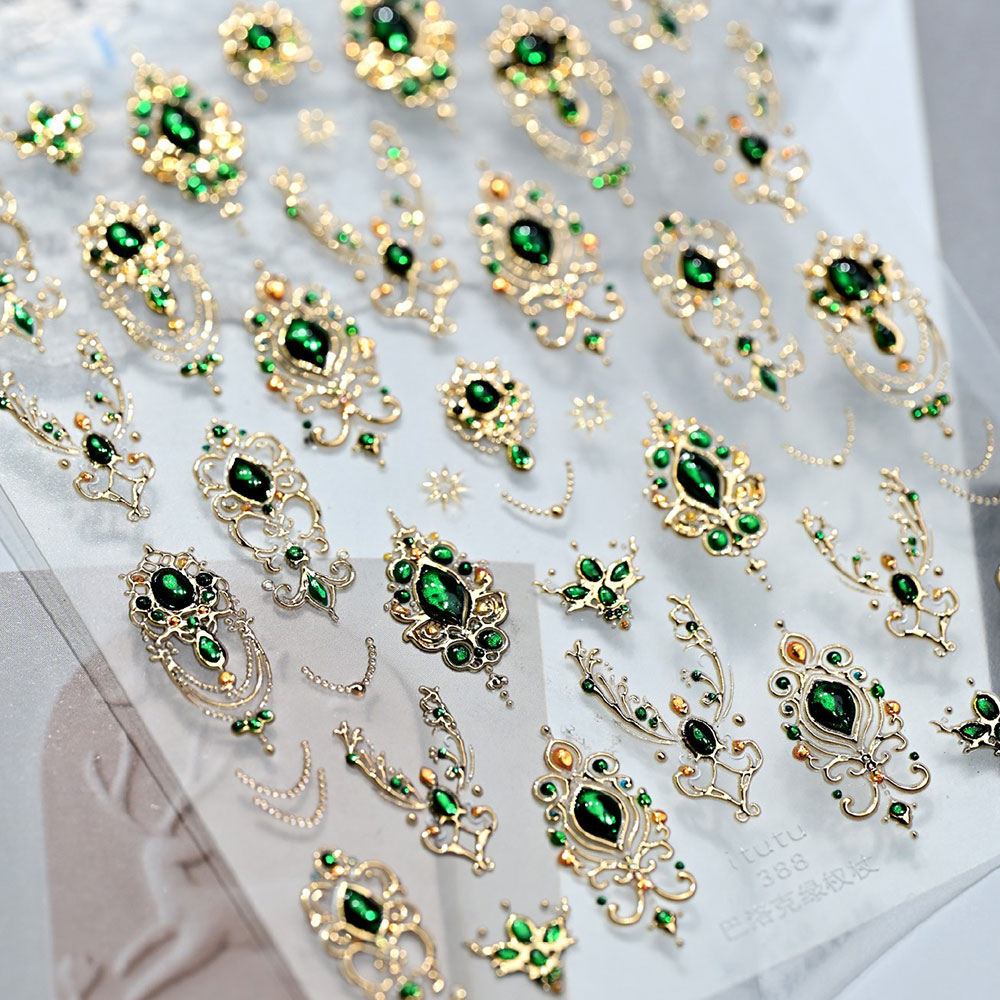 5D Embossed Emerald Gemstones  - Nail Art Zelda ulasan dan harga