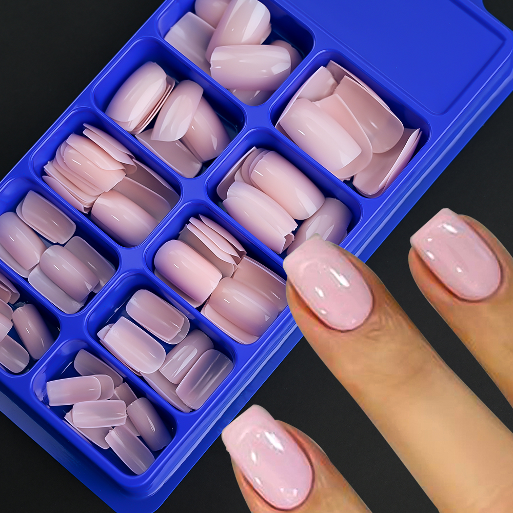 100/120pcs Pink White Press On - Nail Art Ombre ulasan dan harga