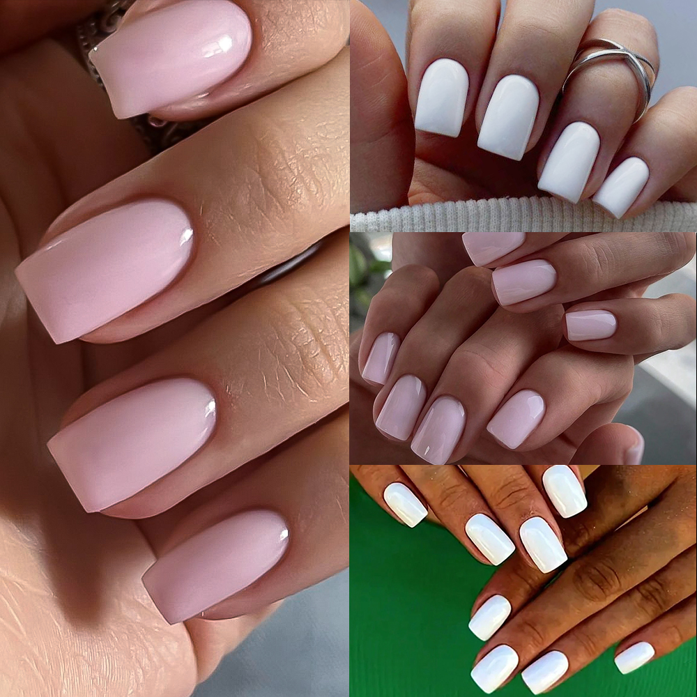 100/120pcs Pink White Press On - Nail Art Ombre ulasan dan harga