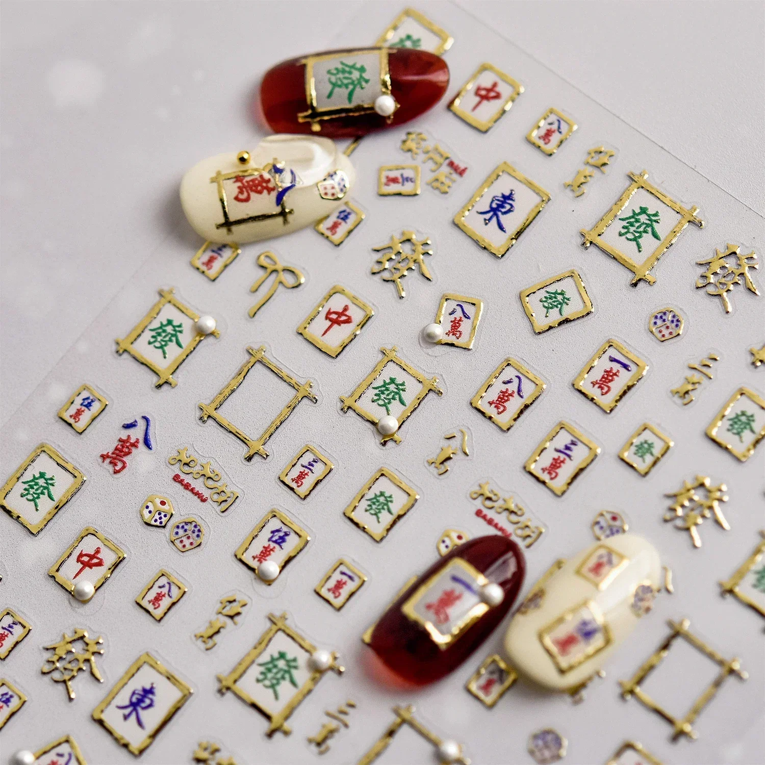 Mahjong Nail Art Stickers Hot  - Nail Art Zelda ulasan dan harga