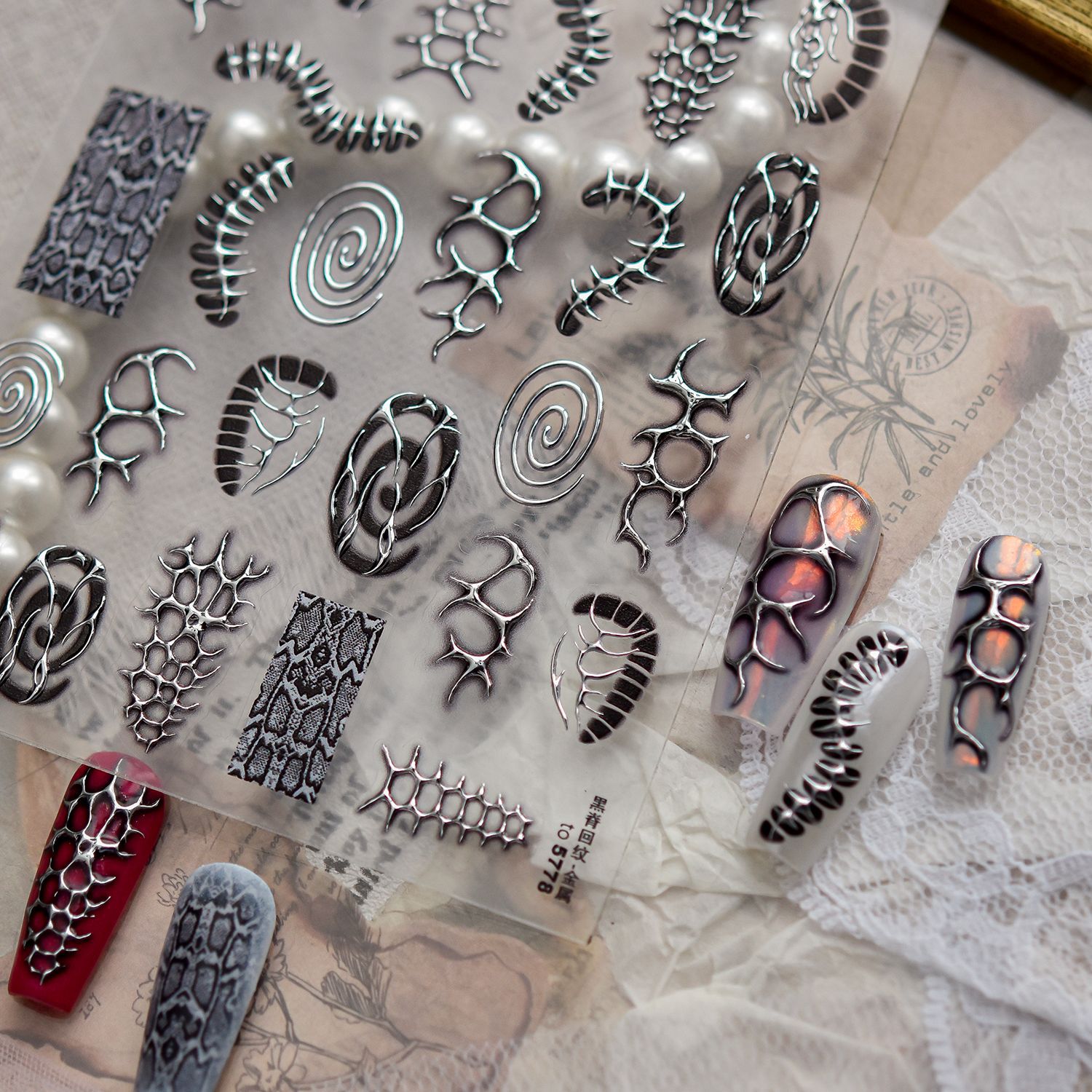 Black Silver Punk Dark Cool Na - Nail Art Zelda ulasan dan harga