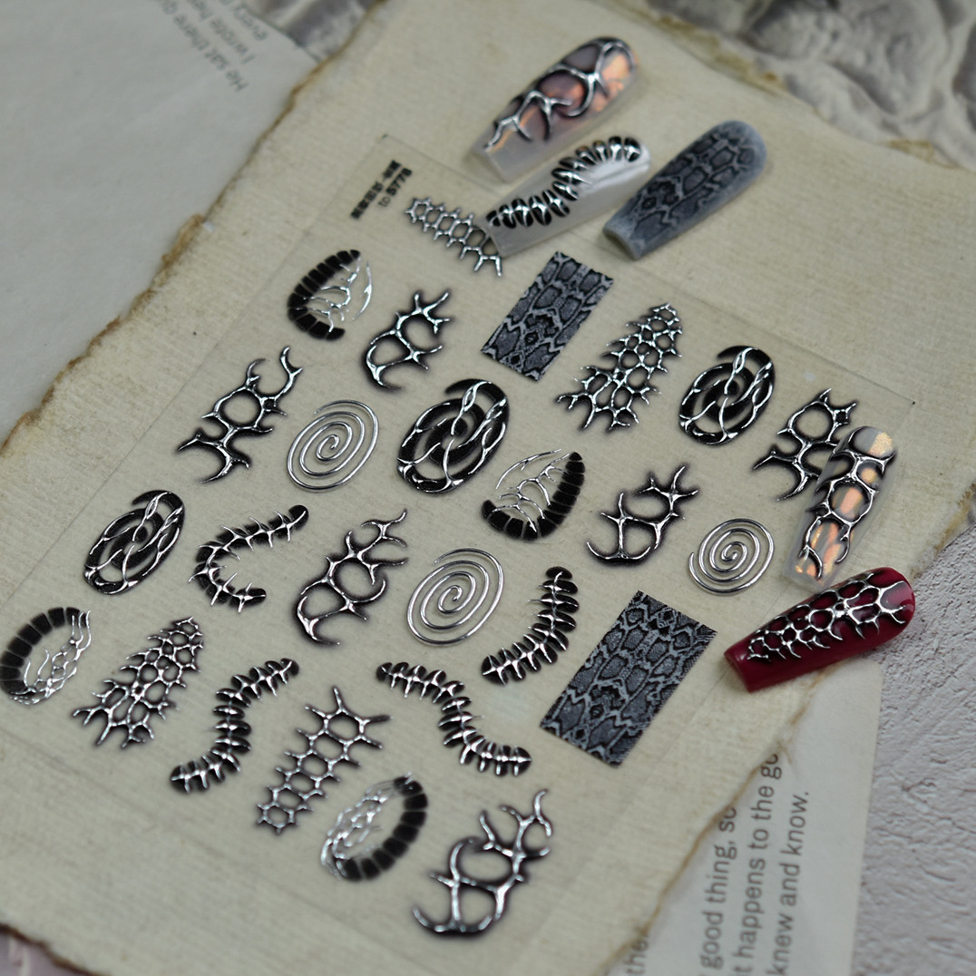 Black Silver Punk Dark Cool Na - Nail Art Zelda ulasan dan harga