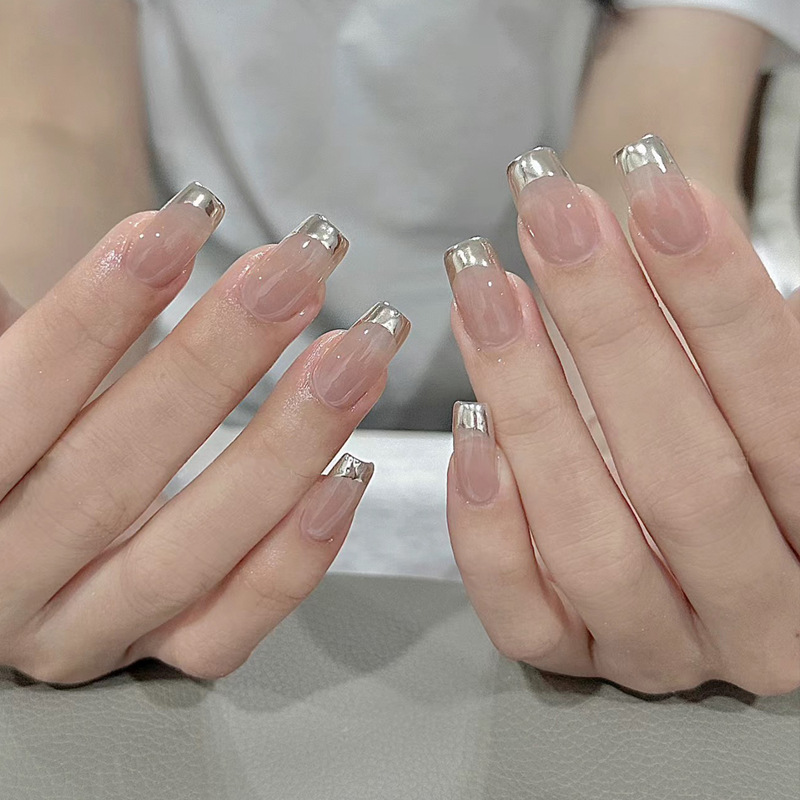 24Pcs Medium Coffin Press on N - Nail Art Ombre ulasan dan harga