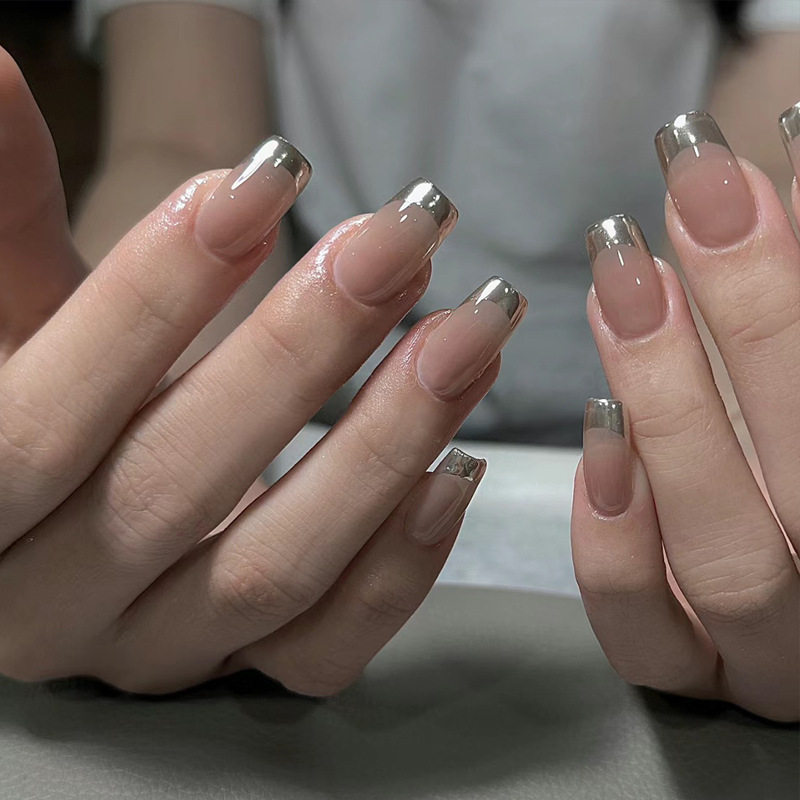 24Pcs Medium Coffin Press on N - Nail Art Ombre ulasan dan harga