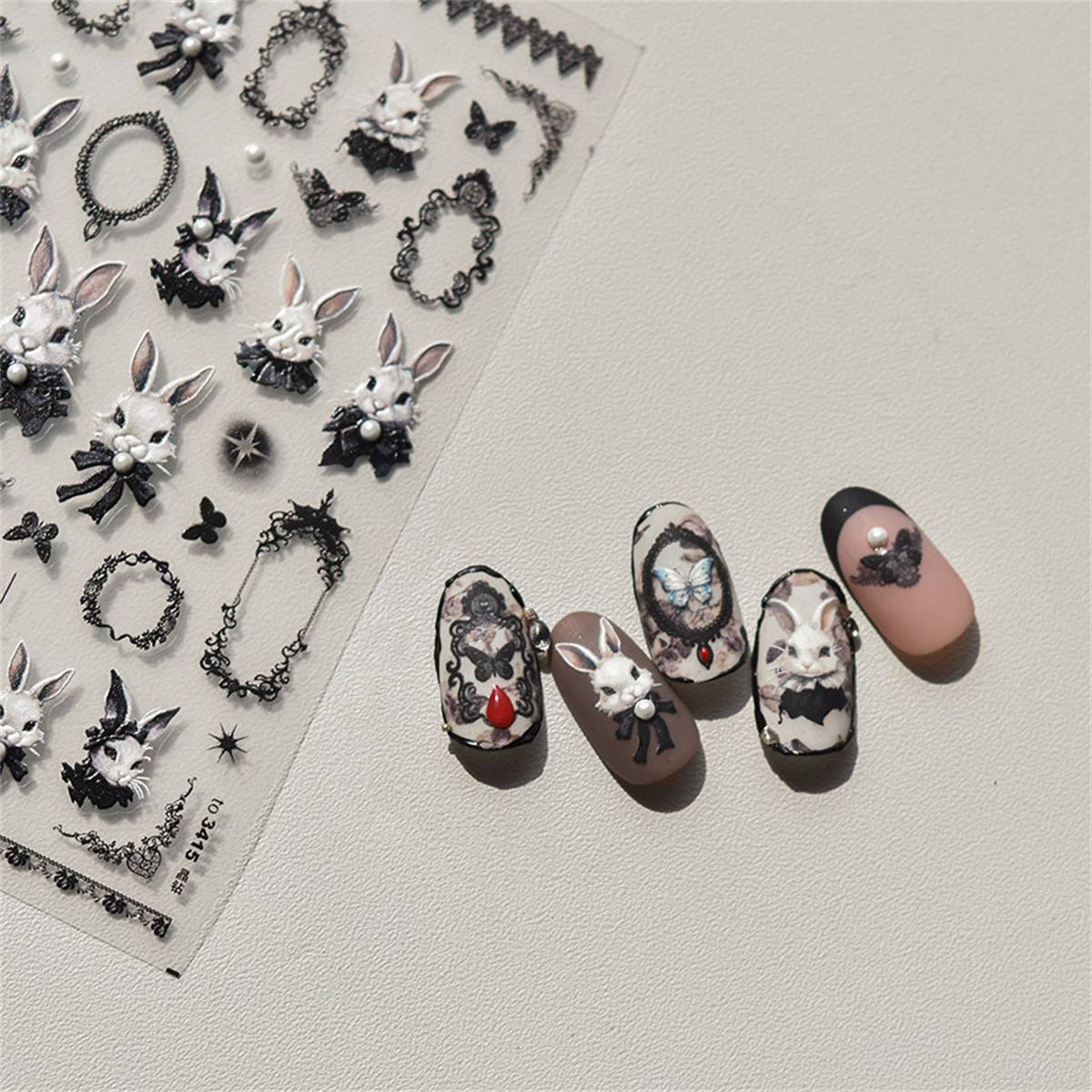 1pcs 5D Embossed Kawaii Dark G - Nail Art Zelda ulasan dan harga