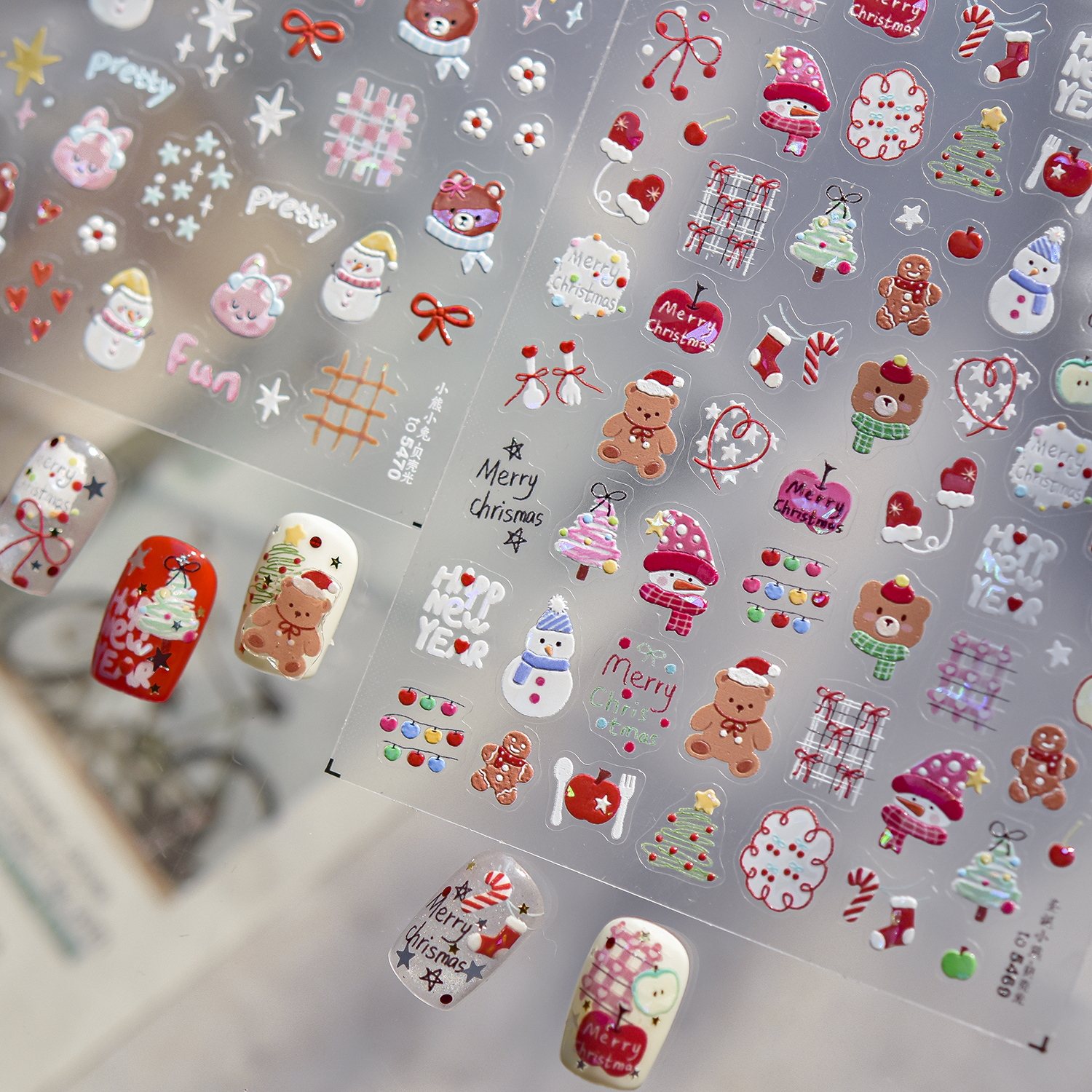 1PCS Vintage Retro Winter Nail - Nail Art Xmas Simple ulasan dan harga